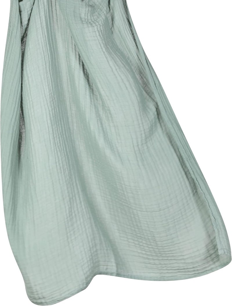 CottCare Baby Muslin Swaddle Blankets for Boys and Girls,4-Pack Breathable and Skin-Friendly,Wrap Soft Silky Cotton Muslin Swaddle Blankets/Atrovirens/Green/Apricot White/Grey… - Image 3
